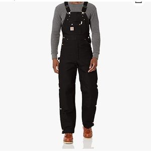 Black Carhartt Men’s Quilt Lined Bib Overalls R41